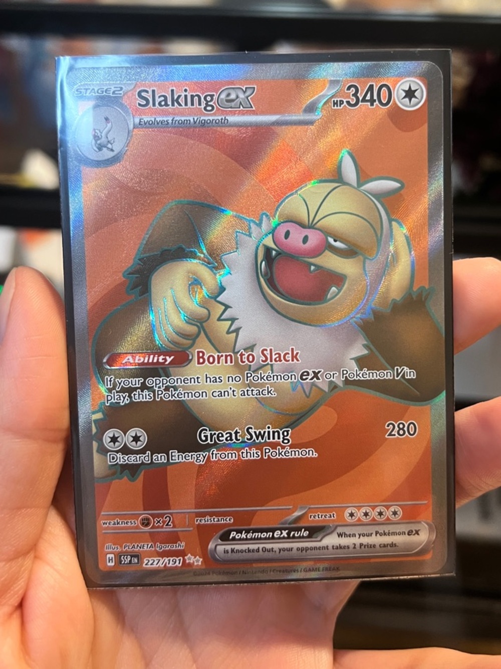 🍑Slaking GX Holo Pokémon Card - FULL ART